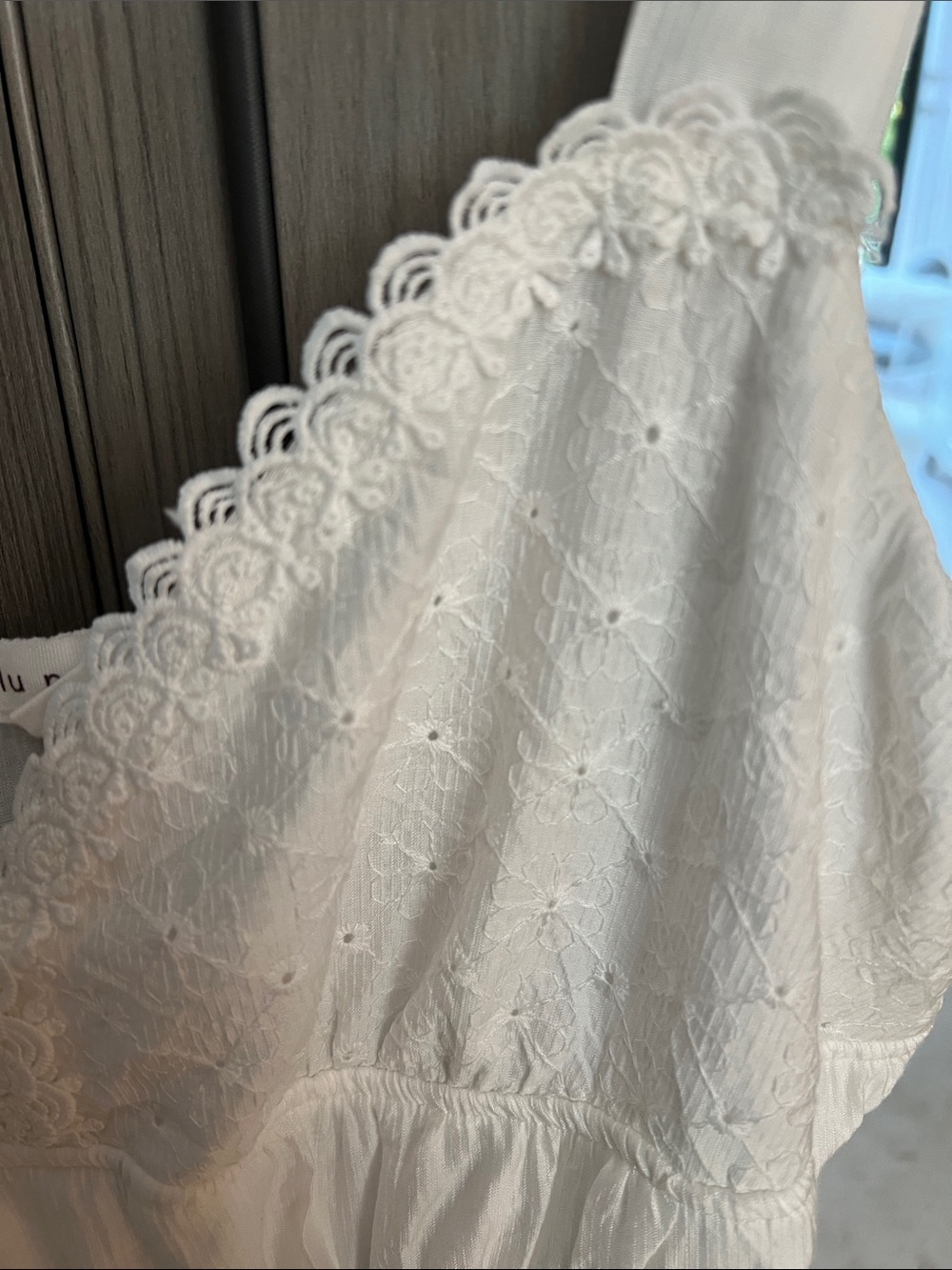 NEW $98 BLU PEPPER Nordstroms white eyelet bows mini dress M - Picture 5 of 9